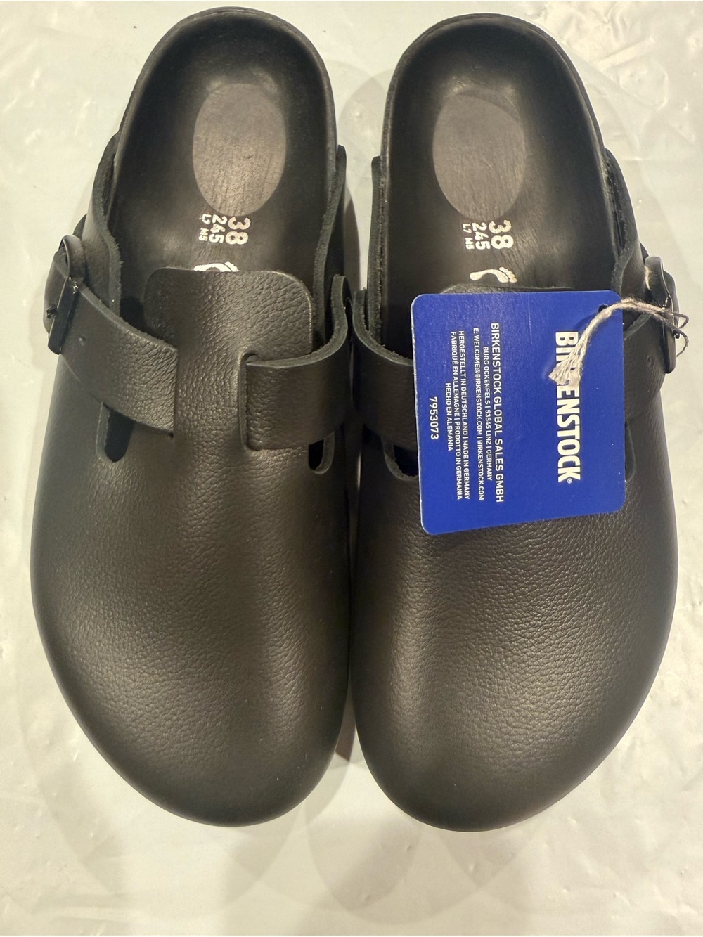 Birkenstock Black Closed-Toe Slip-On Clog leather Retail $230